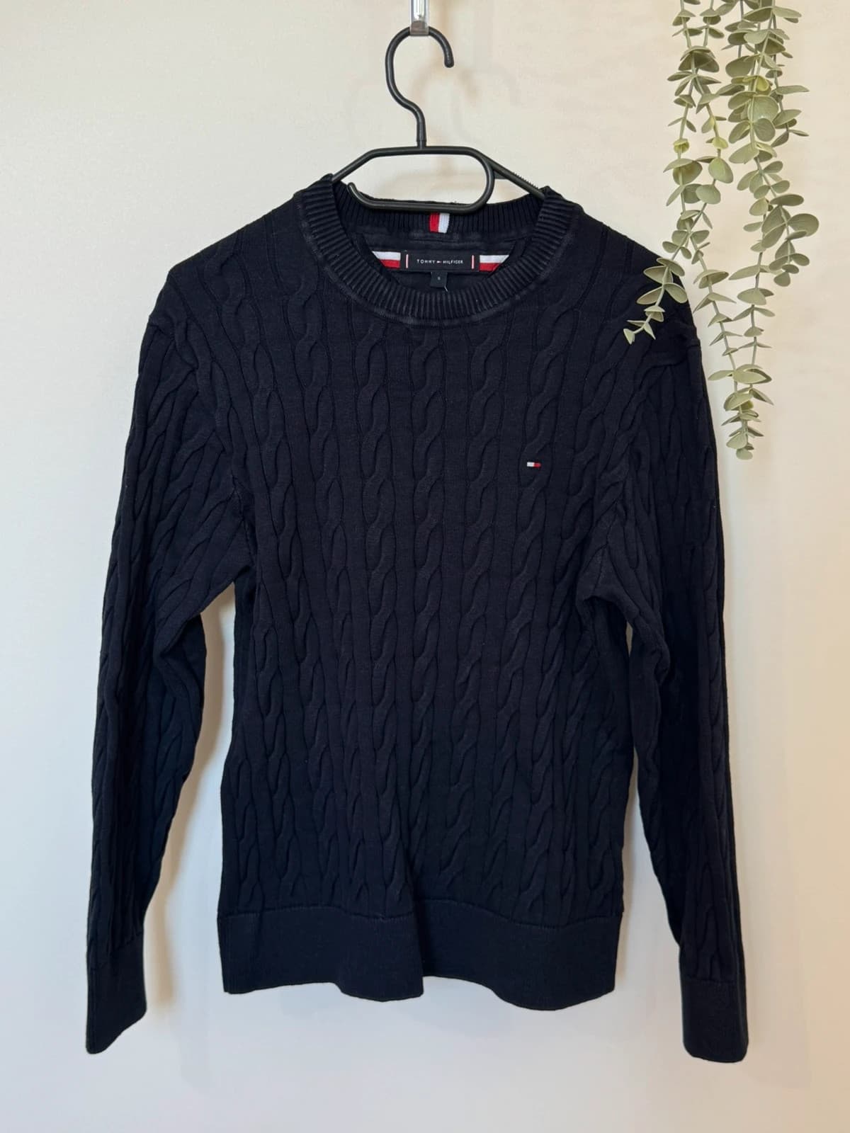 Pull torsadé Tommy Hilfiger coton bleu marine foncé taille S - FP260780 - Photo 2/8