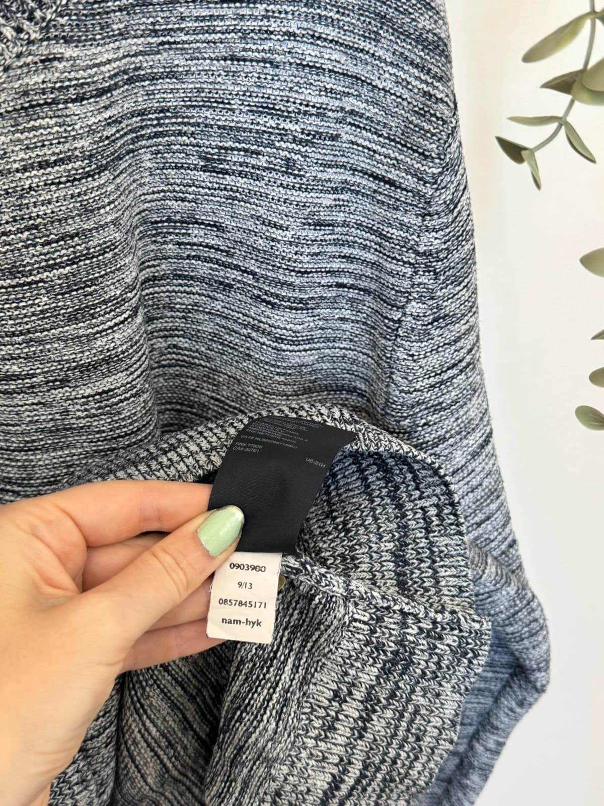 Pull col rond Tommy Hilfiger Premium Cotton gris bleu chiné taille XL - FP260768 - Photo 7/9