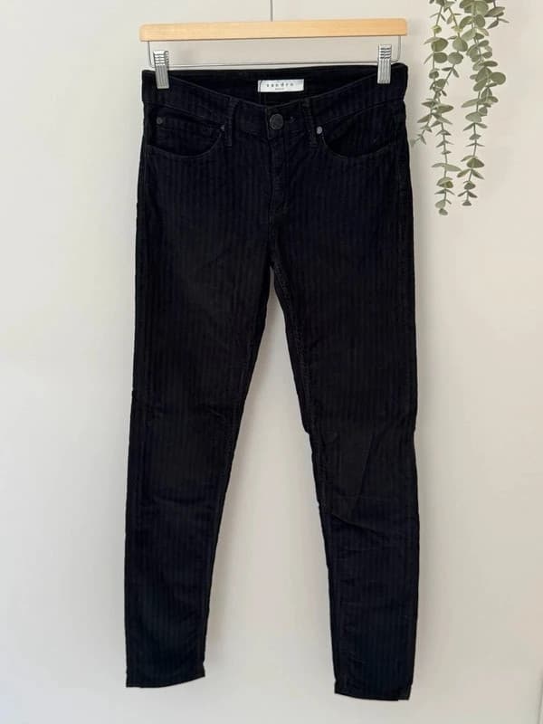 Pantalon slim Sandro velours côtelé noir à rayures taille 36 - SC2605101 - Photo 2/8