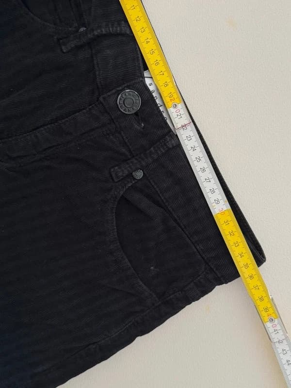 Pantalon slim Sandro velours côtelé noir à rayures taille 36 - SC2605101 - Photo 7/8