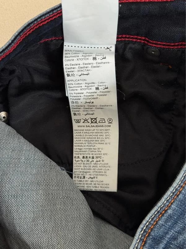 Jeans slim Salsa Push In Secret Glamour azul desbotado tamanho W31 L30 - Foto 4/12