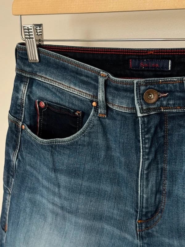 Jeans slim Salsa Push In Secret Glamour azul desbotado tamanho W31 L30 - Foto 6/12
