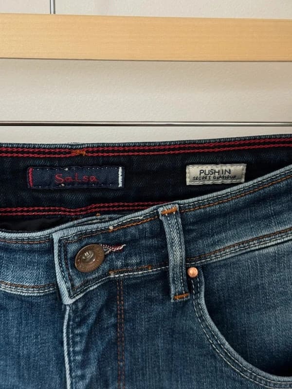 Jeans slim Salsa Push In Secret Glamour azul desbotado tamanho W31 L30 - Foto 7/12