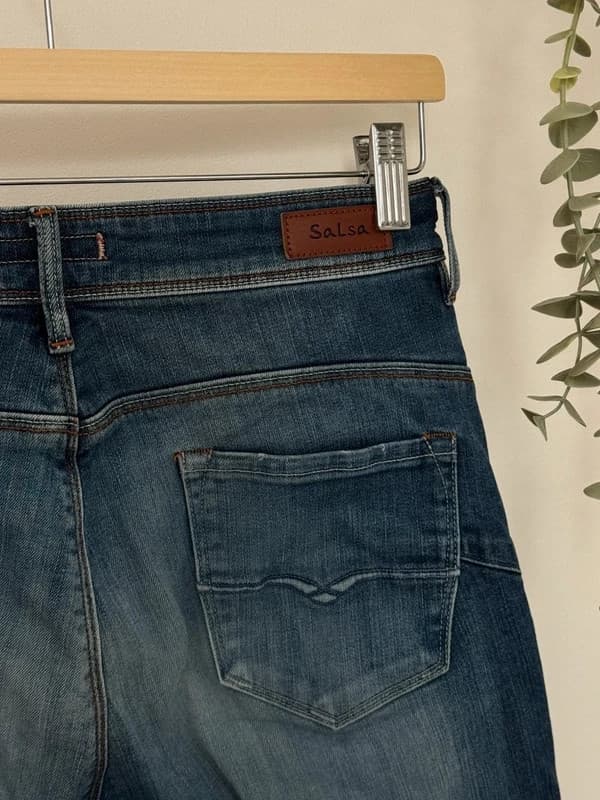 Jeans slim Salsa Push In Secret Glamour azul desbotado tamanho W31 L30 - Foto 9/12