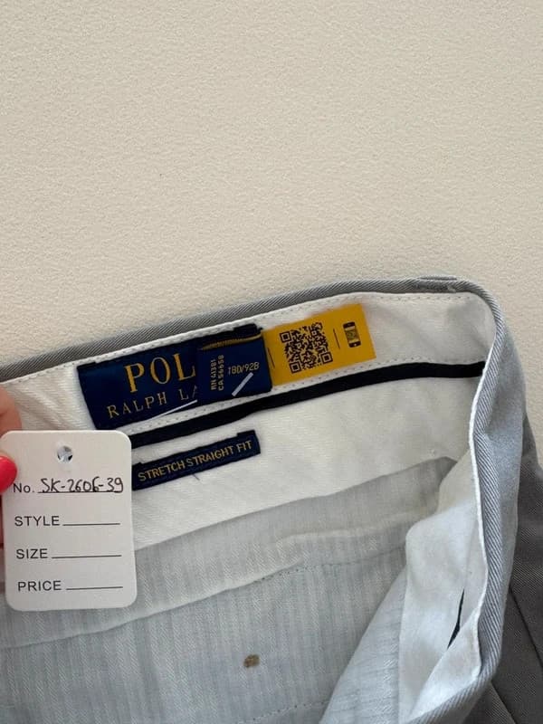 Chino kelnės Stretch Straight Fit Polo Ralph Lauren pilkos, dydis W36 L34, QR kodas - SK260539 – nuotrauka 4/11