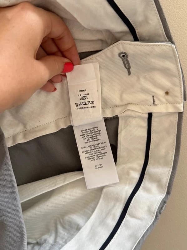 Chino kelnės Stretch Straight Fit Polo Ralph Lauren pilkos, dydis W36 L34, QR kodas - SK260539 – nuotrauka 8/11