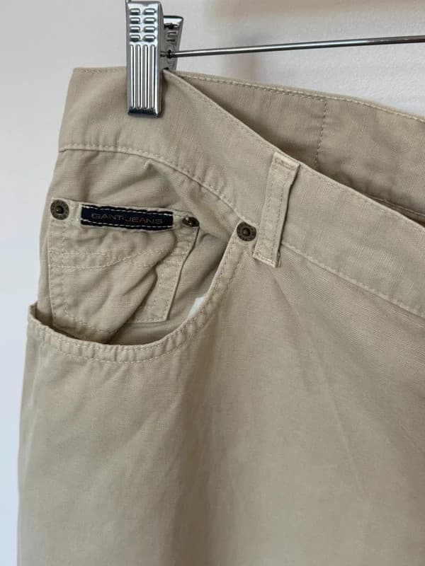 Pantalón Gant beige lino algodón talla W36 L34 - Foto 4/11