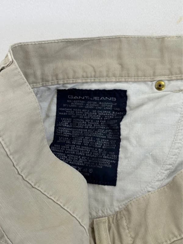 Pantalón Gant beige lino algodón talla W36 L34 - Foto 7/11