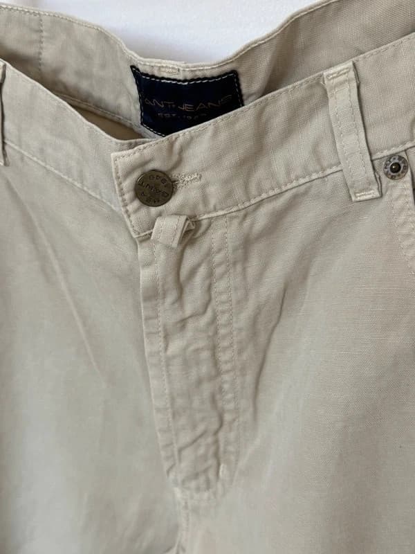 Pantalón Gant beige lino algodón talla W36 L34 - Foto 3/11
