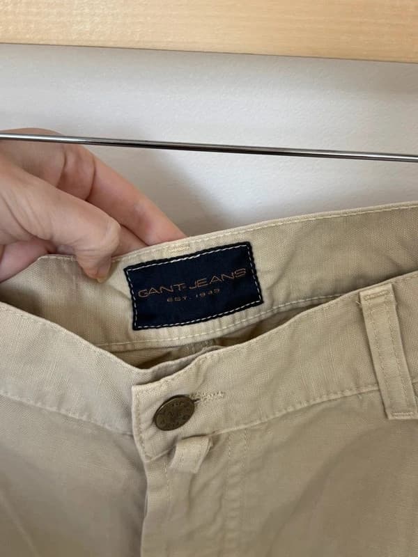 Pantalón Gant beige lino algodón talla W36 L34 - Foto 5/11