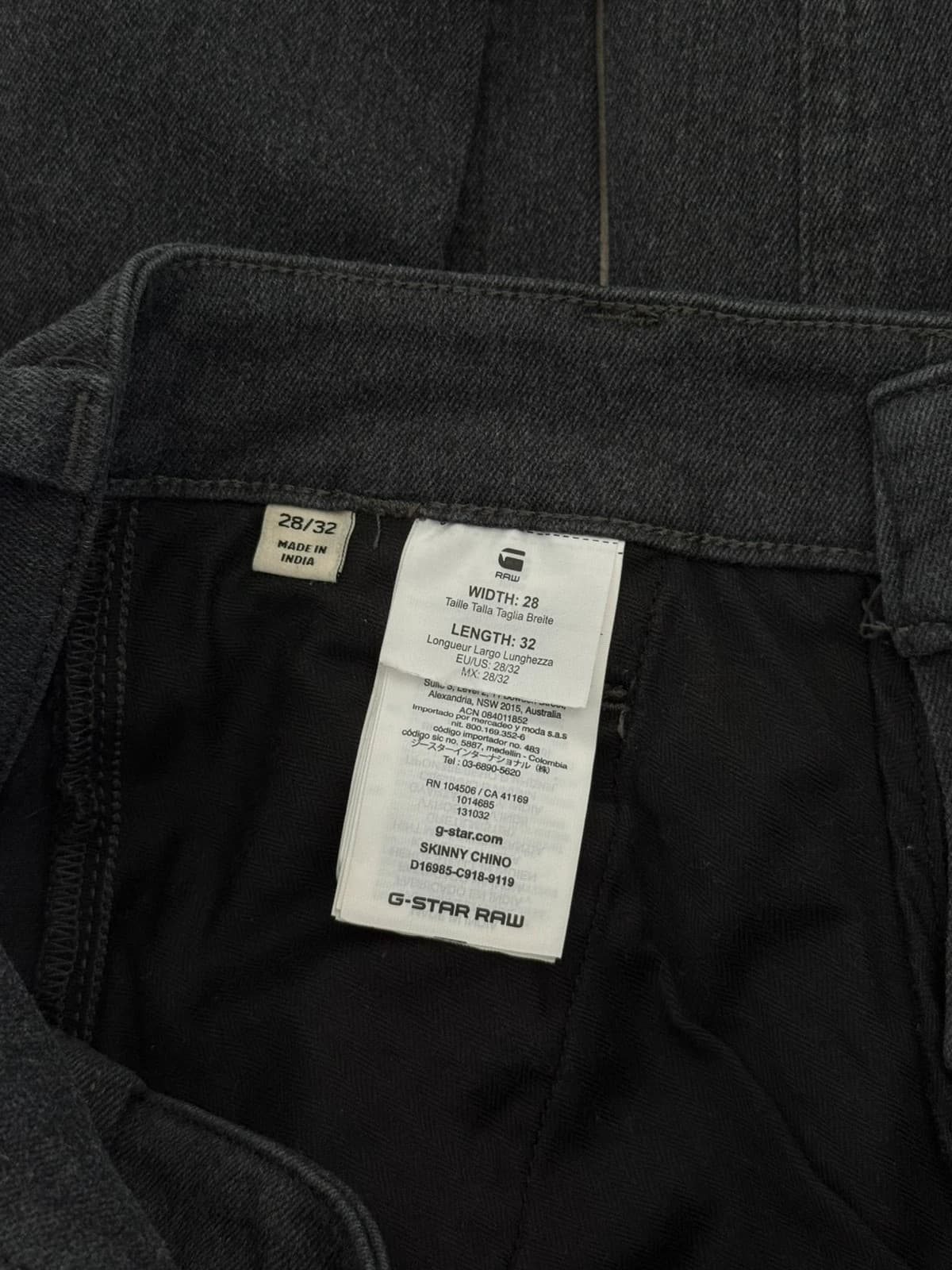 Παντελόνι chino skinny G-Star Raw ανθρακί γκρι μέγεθος W28/L32 - Φωτογραφία 10/13