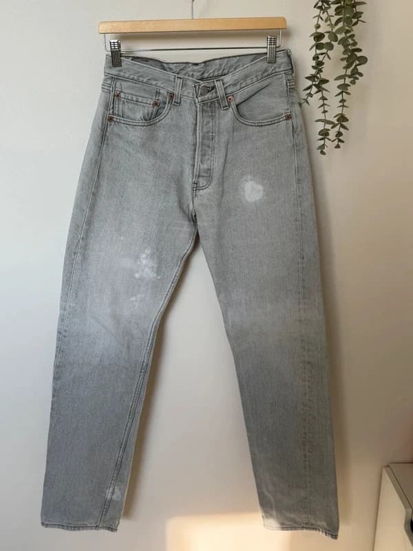 Levi’s 501 vintažiniai džinsai šviesiai pilki W31 L34 Pagaminta JAV - SC2605104 – nuotrauka 2/11