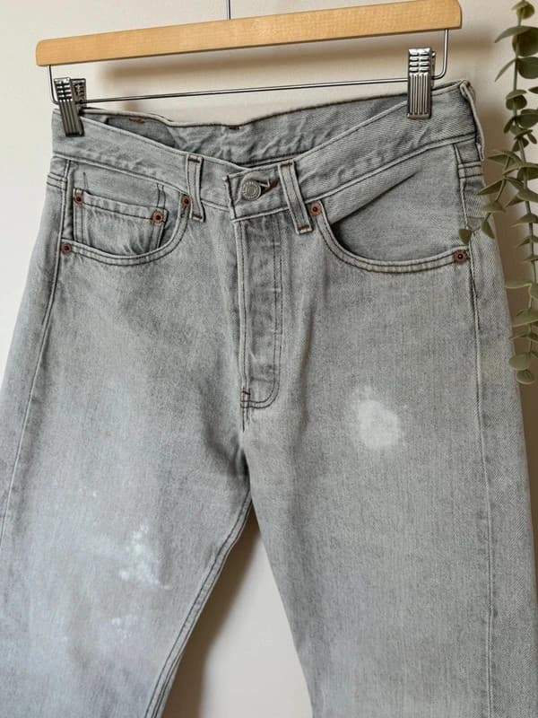 Levi’s 501 vintažiniai džinsai šviesiai pilki W31 L34 Pagaminta JAV - SC2605104 – nuotrauka 7/11