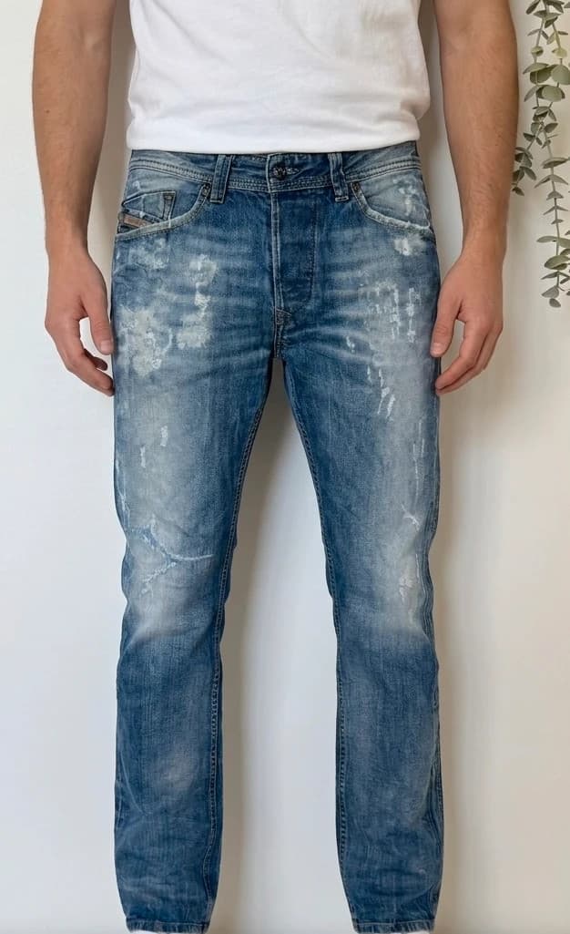 Diesel Blue Eyecons 2013/2 Edition džinsai išblukusios mėlynos spalvos distressed dydis 30 - SK2606102 – nuotrauka 1/13