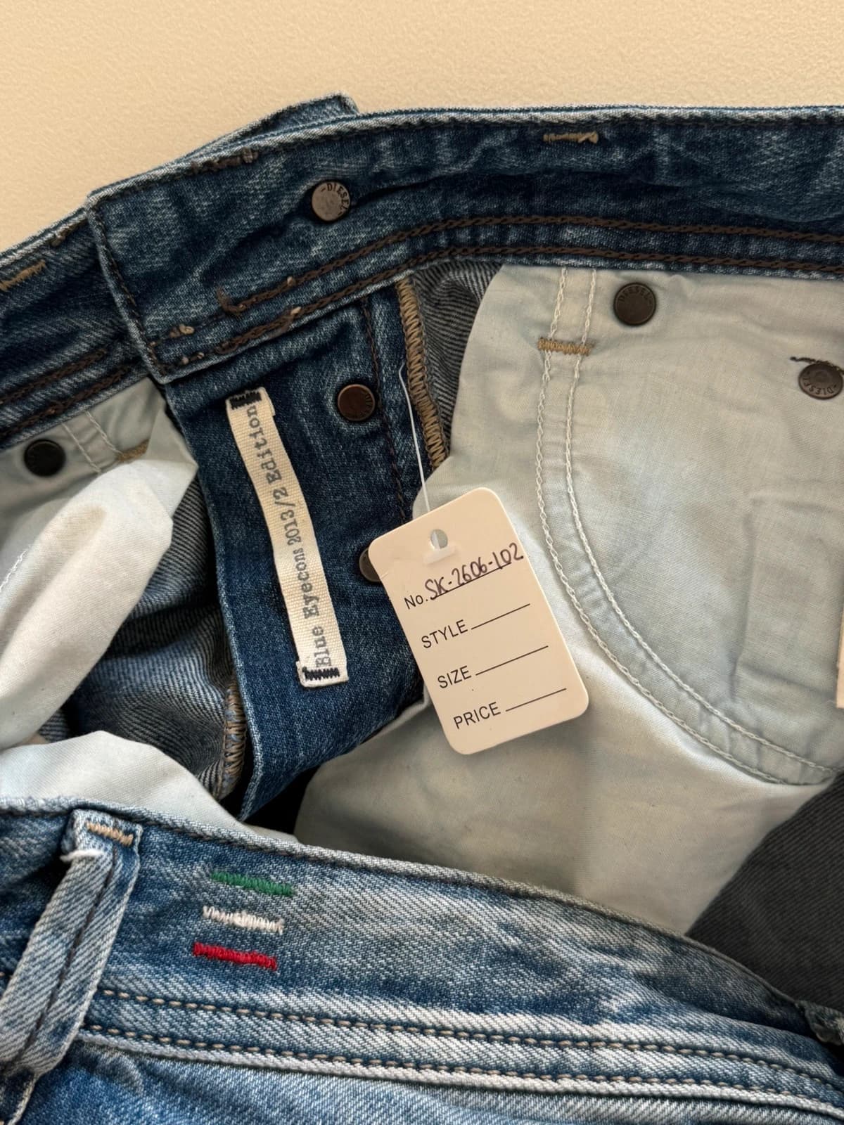 Diesel Blue Eyecons 2013/2 Edition džinsai išblukusios mėlynos spalvos distressed dydis 30 - SK2606102 – nuotrauka 3/13