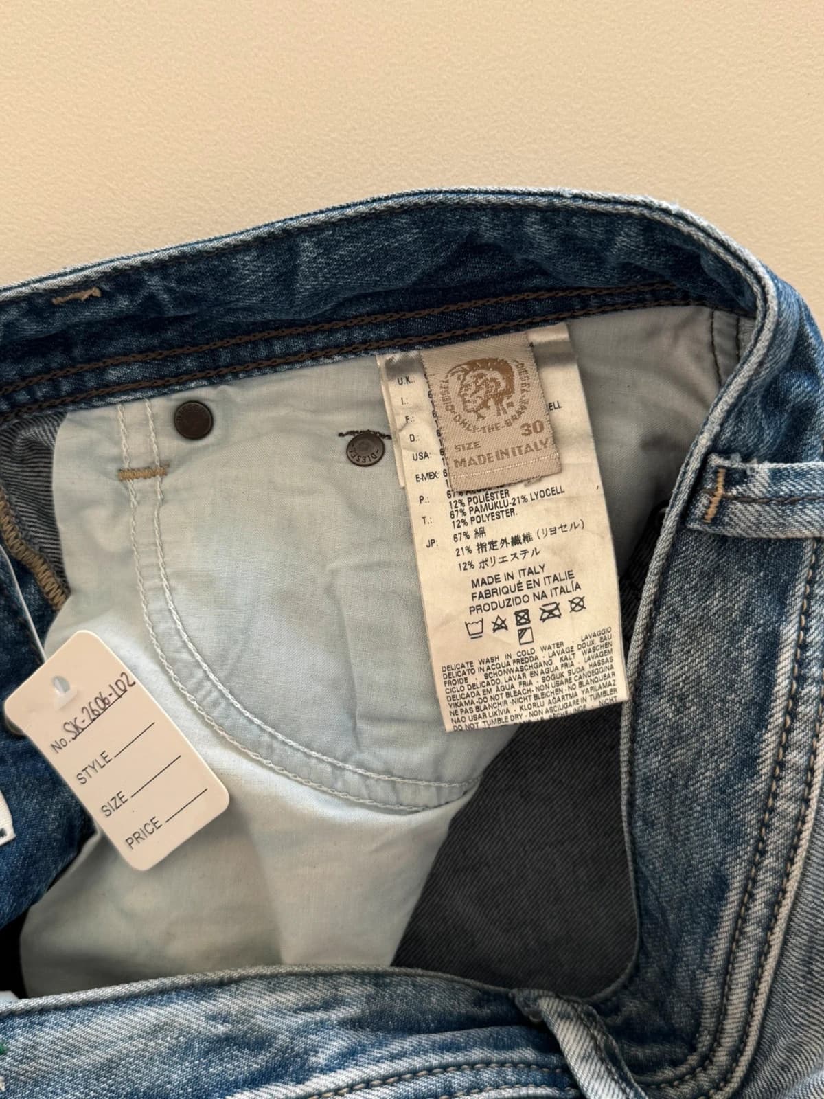 Diesel Blue Eyecons 2013/2 Edition džinsai išblukusios mėlynos spalvos distressed dydis 30 - SK2606102 – nuotrauka 4/13
