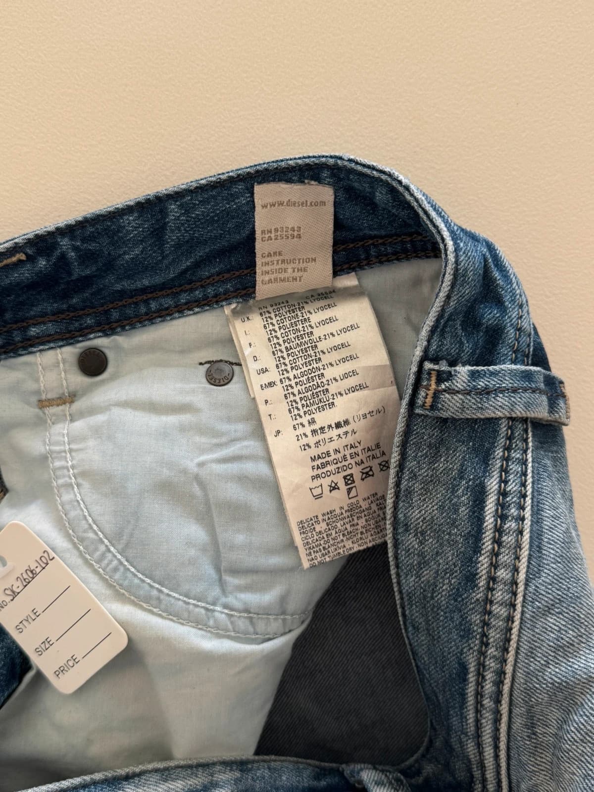 Diesel Blue Eyecons 2013/2 Edition džinsai išblukusios mėlynos spalvos distressed dydis 30 - SK2606102 – nuotrauka 5/13