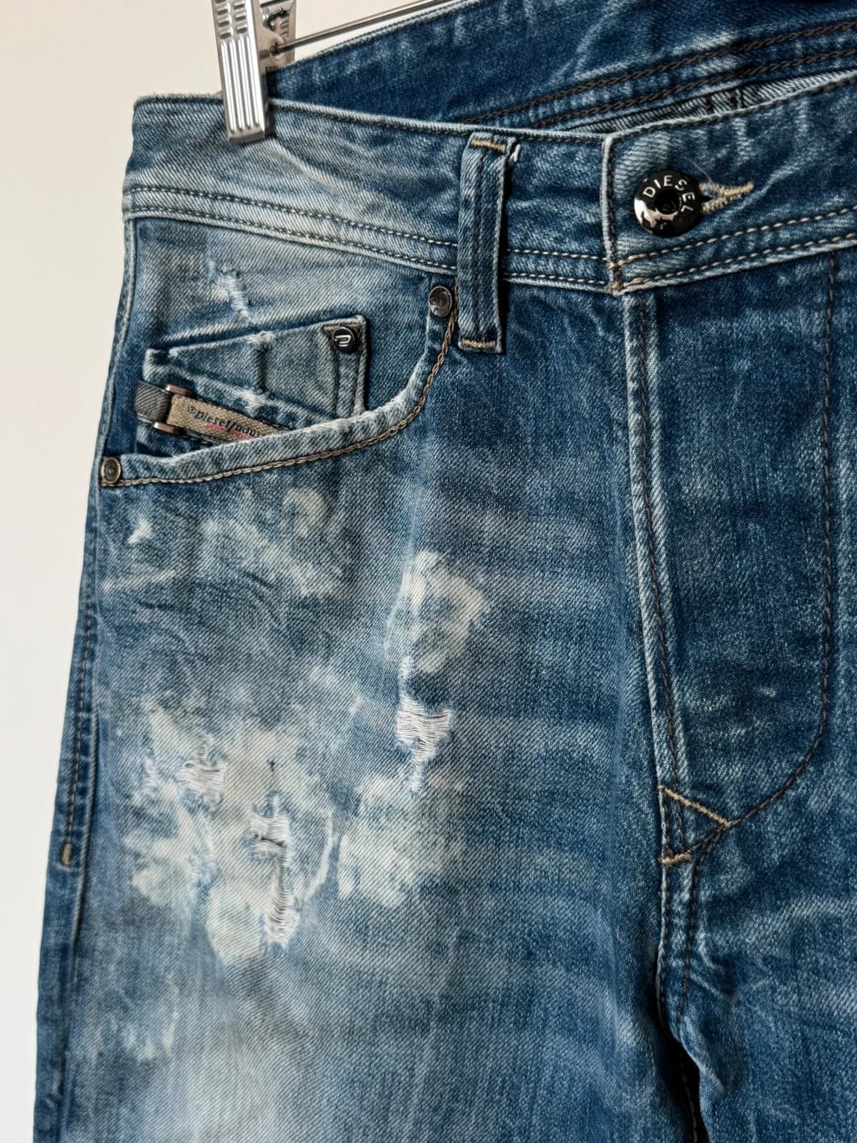 Diesel Blue Eyecons 2013/2 Edition džinsai išblukusios mėlynos spalvos distressed dydis 30 - SK2606102 – nuotrauka 6/13