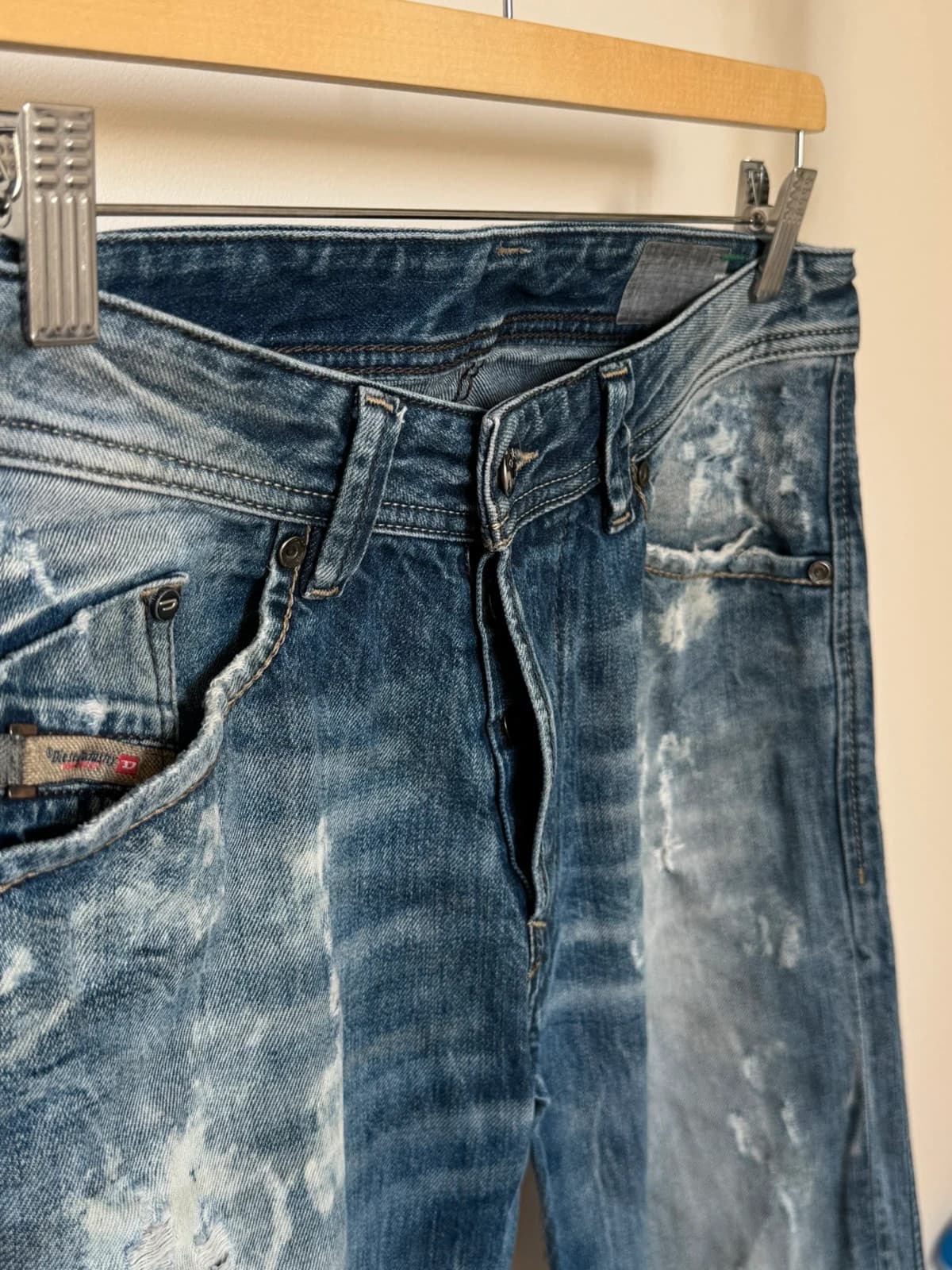 Diesel Blue Eyecons 2013/2 Edition džinsai išblukusios mėlynos spalvos distressed dydis 30 - SK2606102 – nuotrauka 7/13