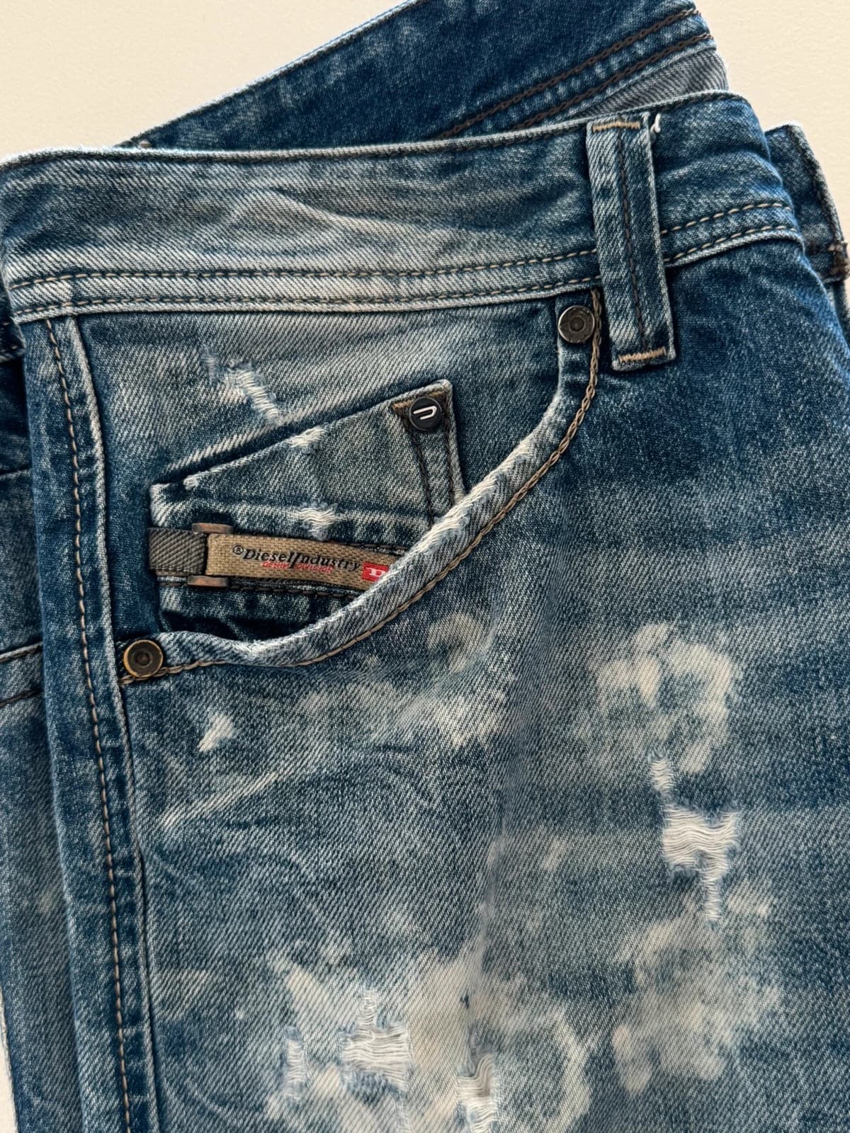 Diesel Blue Eyecons 2013/2 Edition džinsai išblukusios mėlynos spalvos distressed dydis 30 - SK2606102 – nuotrauka 11/13