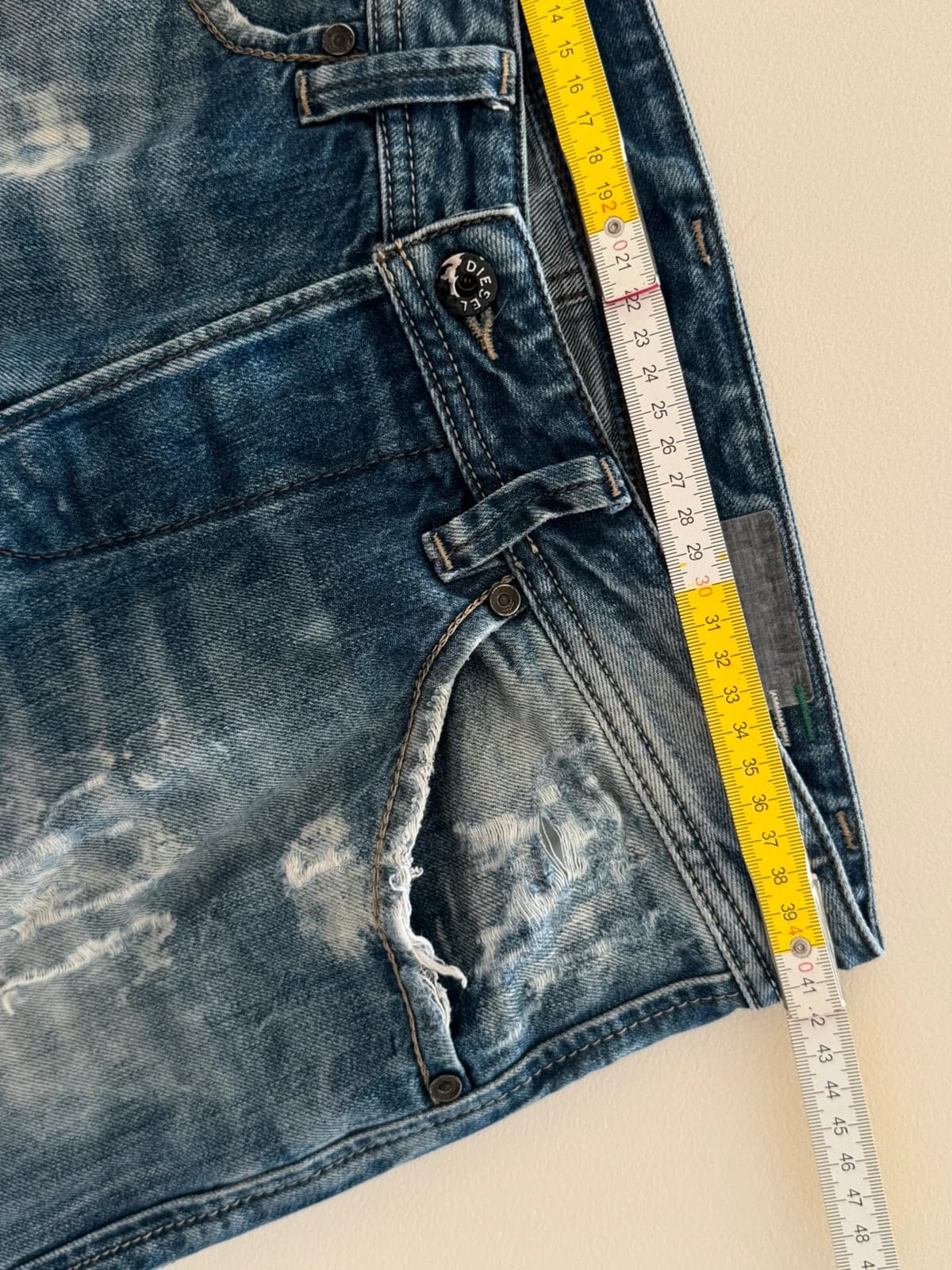 Diesel Blue Eyecons 2013/2 Edition džinsai išblukusios mėlynos spalvos distressed dydis 30 - SK2606102 – nuotrauka 12/13