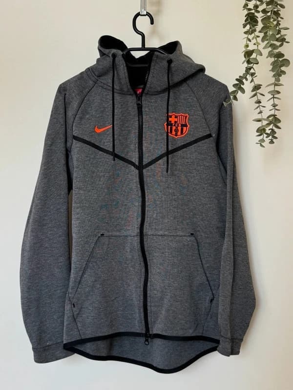 Nike Tech FC Barcelona užtrauktukinis džemperis pilkas margas oranžinis dydis S - VG260526 – nuotrauka 2/12