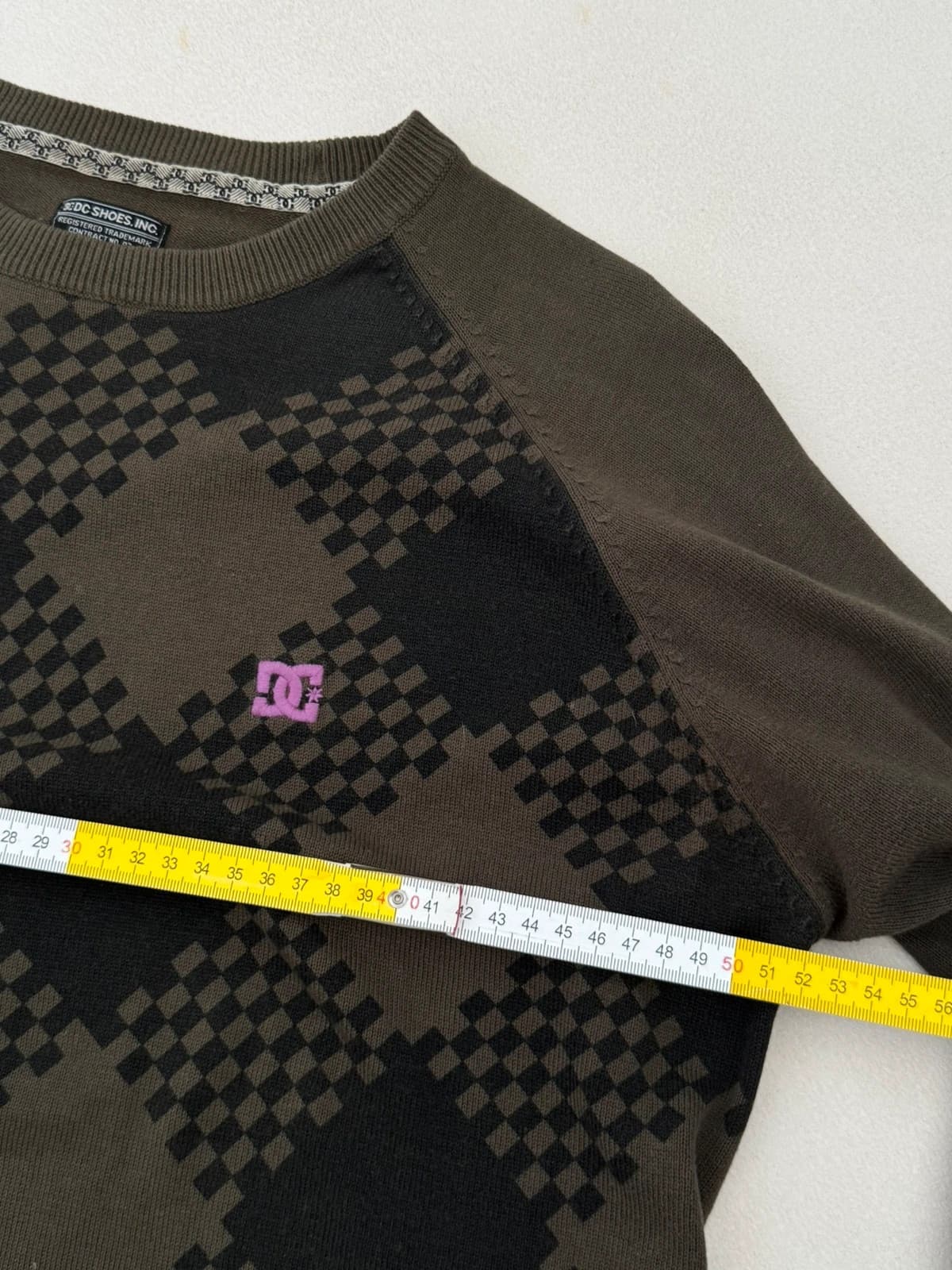 Pull maille raglan DC Shoes motif argyle kaki noir taille S/M - SC260594 - Photo 8/9