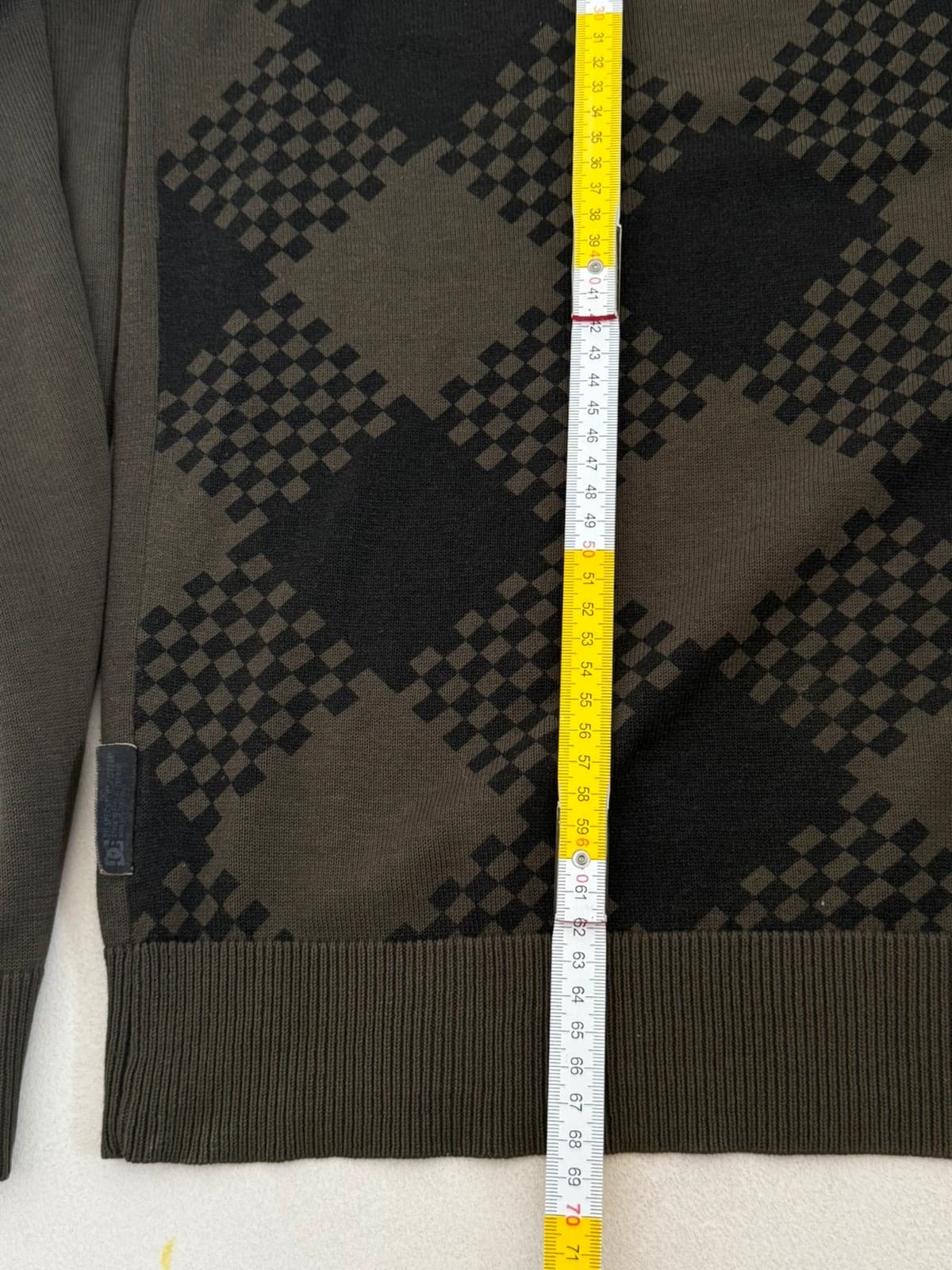 Pull maille raglan DC Shoes motif argyle kaki noir taille S/M - SC260594 - Photo 9/9