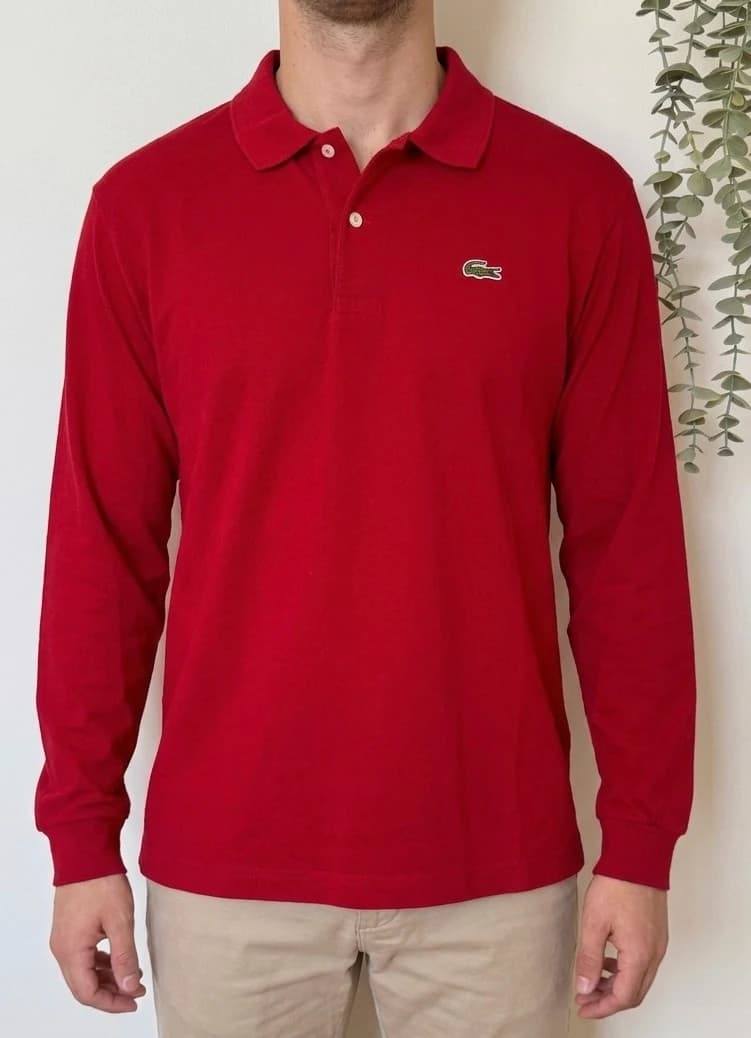 Lacoste raudonas ilgomis rankovėmis piqué polo marškinėliai dydis 8/3XL - SK26062 – nuotrauka 1/9