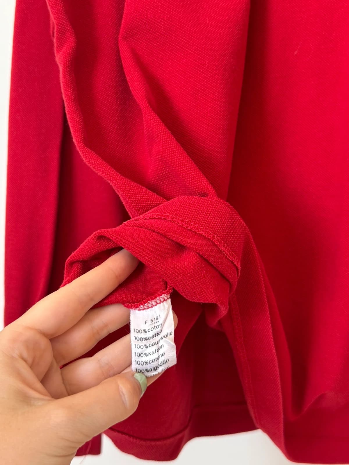 Lacoste raudonas ilgomis rankovėmis piqué polo marškinėliai dydis 8/3XL - SK26062 – nuotrauka 6/9