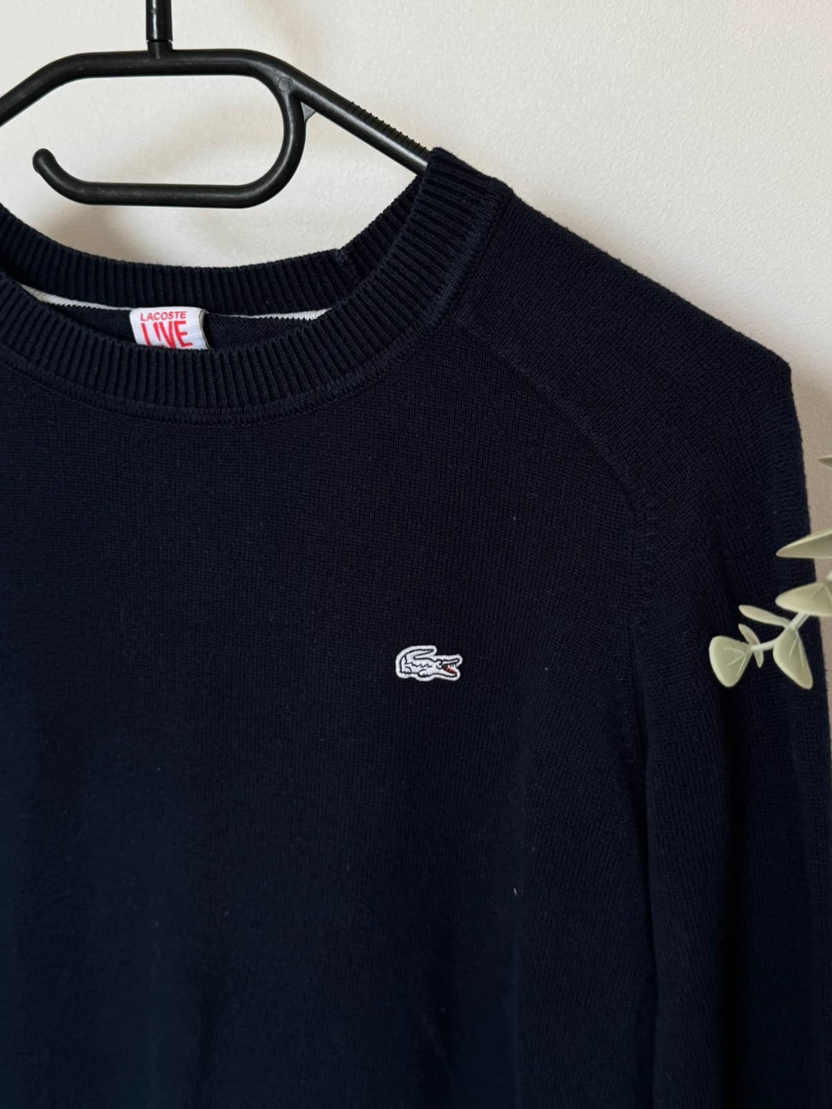Pull Lacoste L!VE bleu marine logo blanc coton taille XS - VG260567 - Photo 4/9