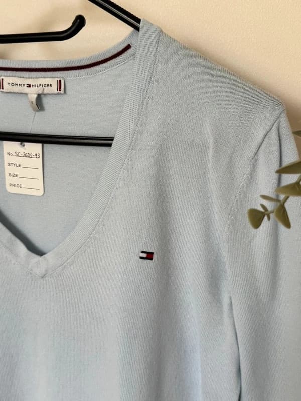 Pull col V Tommy Hilfiger bleu ciel taille S - SC260593 - Photo 4/9