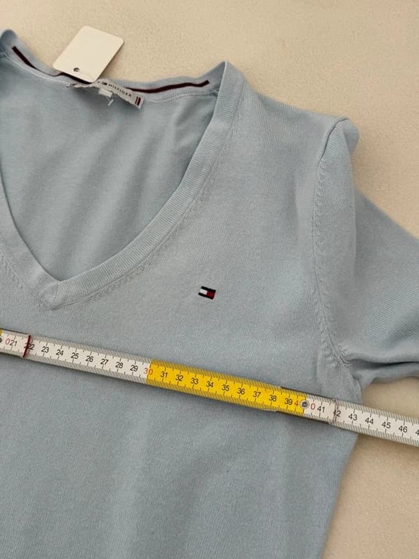 Pull col V Tommy Hilfiger bleu ciel taille S - SC260593 - Photo 8/9