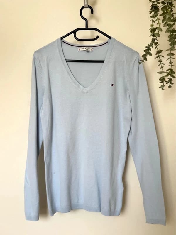 Pull col V Tommy Hilfiger bleu ciel taille S - SC260593 - Photo 2/9