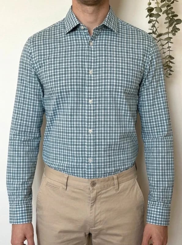 Πουκάμισο slim fit Michael Kors με καρό, μπλε πράσινο, μέγεθος M - SK260618 - Φωτογραφία 1/10