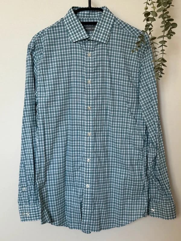 Πουκάμισο slim fit Michael Kors με καρό, μπλε πράσινο, μέγεθος M - SK260618 - Φωτογραφία 2/10