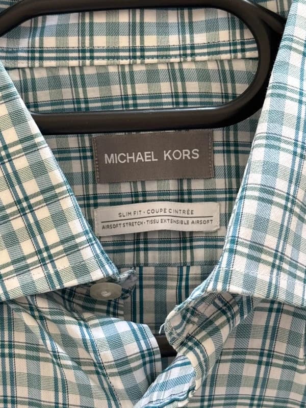 Πουκάμισο slim fit Michael Kors με καρό, μπλε πράσινο, μέγεθος M - SK260618 - Φωτογραφία 5/10