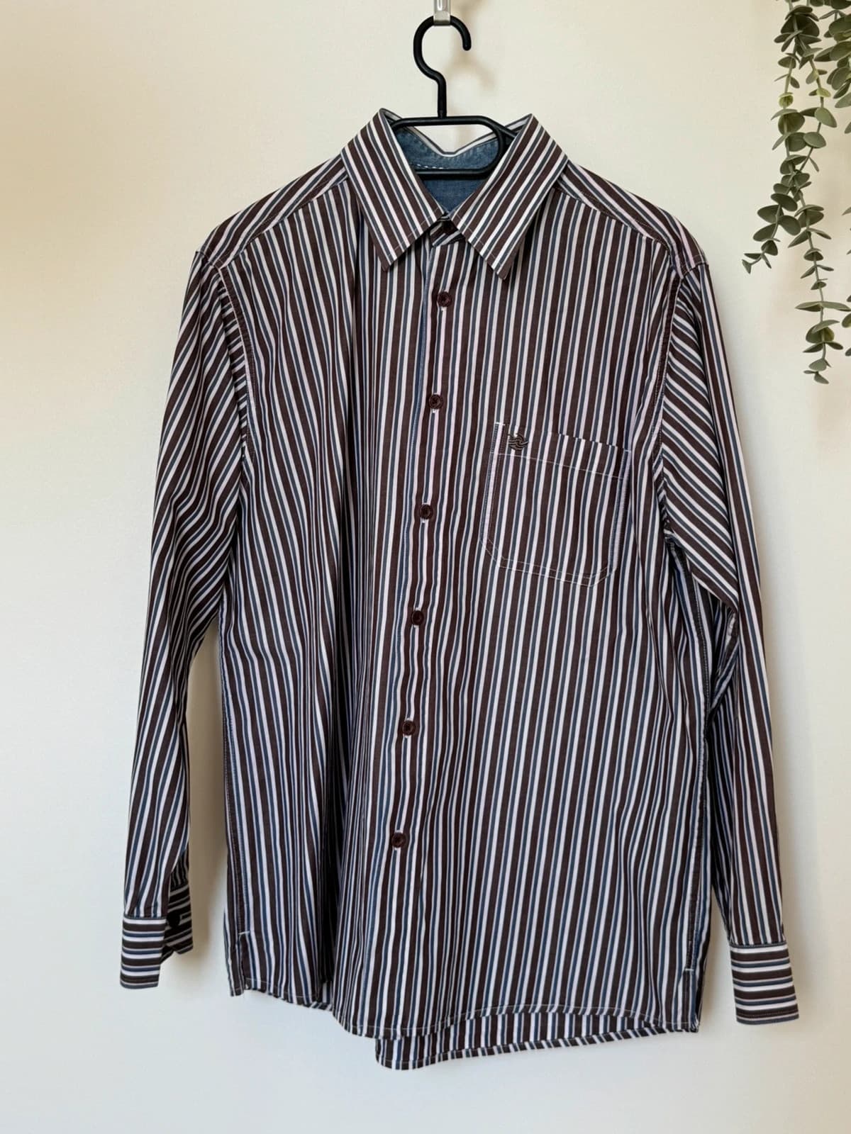 Chemise Saint James rayée marron bleu blanc taille 43/L - VG260559 - Photo 2/8