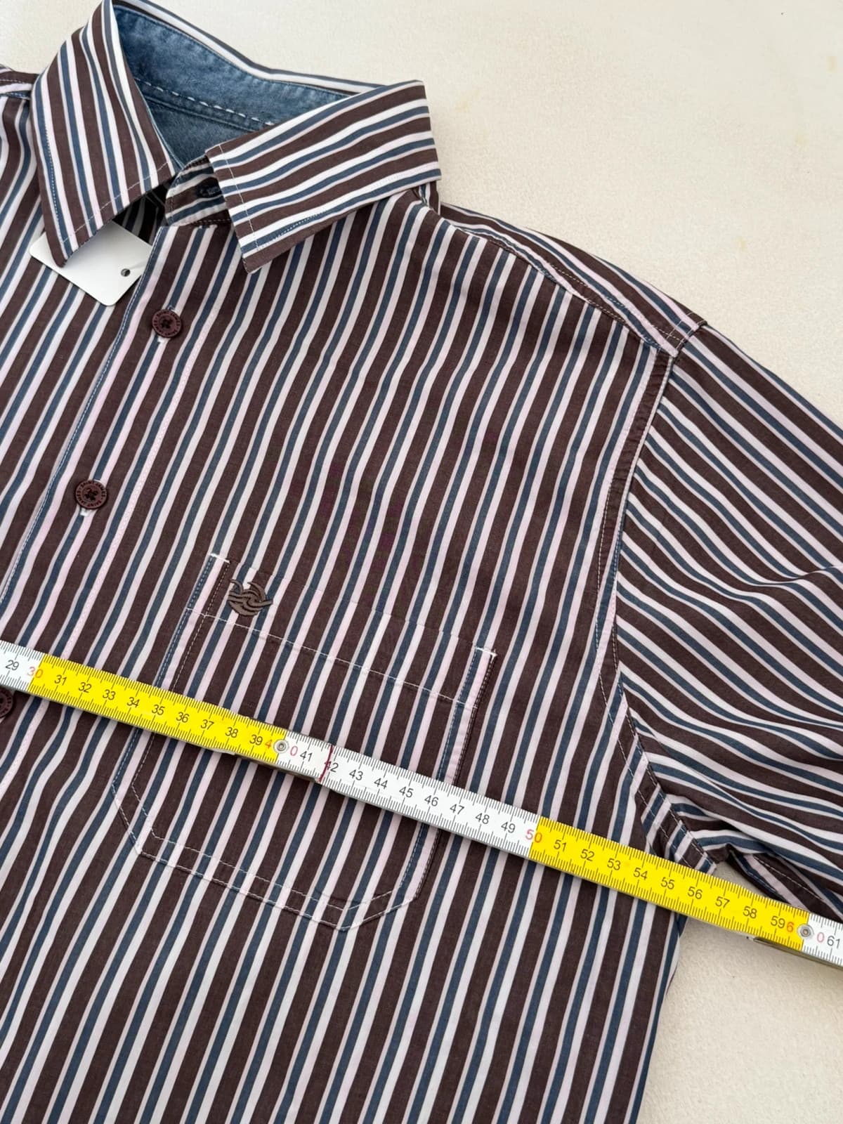 Chemise Saint James rayée marron bleu blanc taille 43/L - VG260559 - Photo 7/8