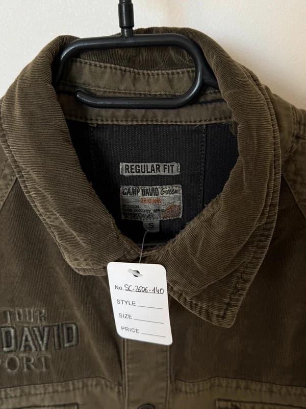 Camp David regular fit kaki spalvos rifliuoto velveto marškiniai, dydis S - SC2606140 – nuotrauka 3/10