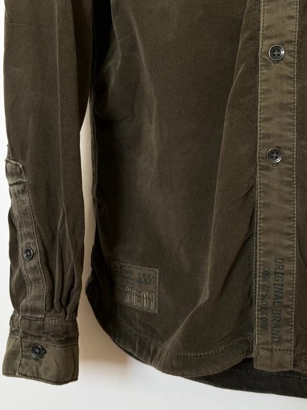 Camp David regular fit kaki spalvos rifliuoto velveto marškiniai, dydis S - SC2606140 – nuotrauka 6/10
