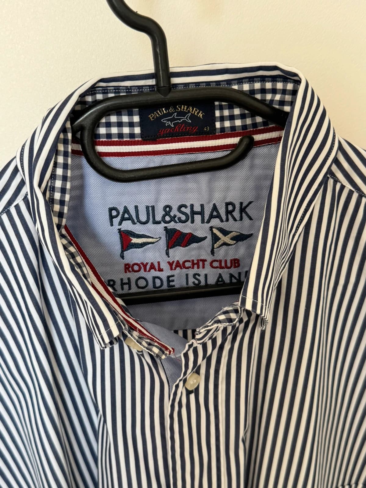 חולצת Paul & Shark Yachting מפוספסת כחול לבן, מידה 43/XL - SK260655 - תמונה 7/9