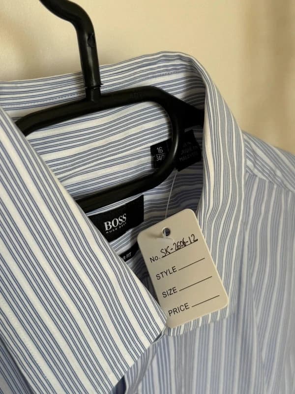 シャツ regular fit BOSS ストライプ ブルー ホワイト サイズ 16/L - SK260612 - 写真 4/9