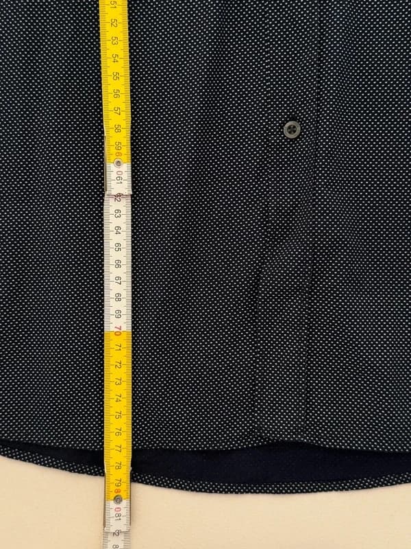 Marškiniai HUGO Slim Fit tamsiai mėlyni, smulkus baltas raštas, dydis XL - SK260654 – nuotrauka 11/11