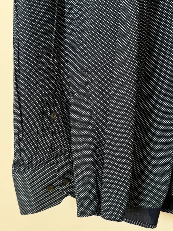 Marškiniai HUGO Slim Fit tamsiai mėlyni, smulkus baltas raštas, dydis XL - SK260654 – nuotrauka 5/11