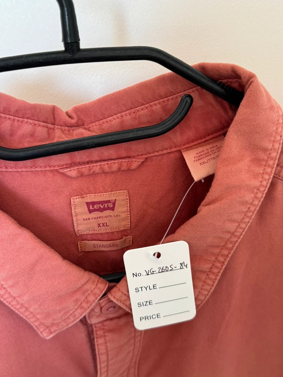 Marškiniai Levi's laisvas kirpimas terakotos spalvos, dydis XXL - VG260584 – nuotrauka 3/9