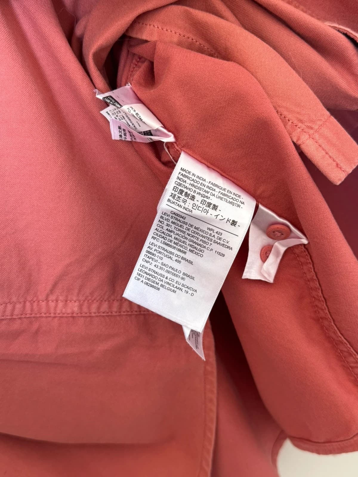Marškiniai Levi's laisvas kirpimas terakotos spalvos, dydis XXL - VG260584 – nuotrauka 6/9
