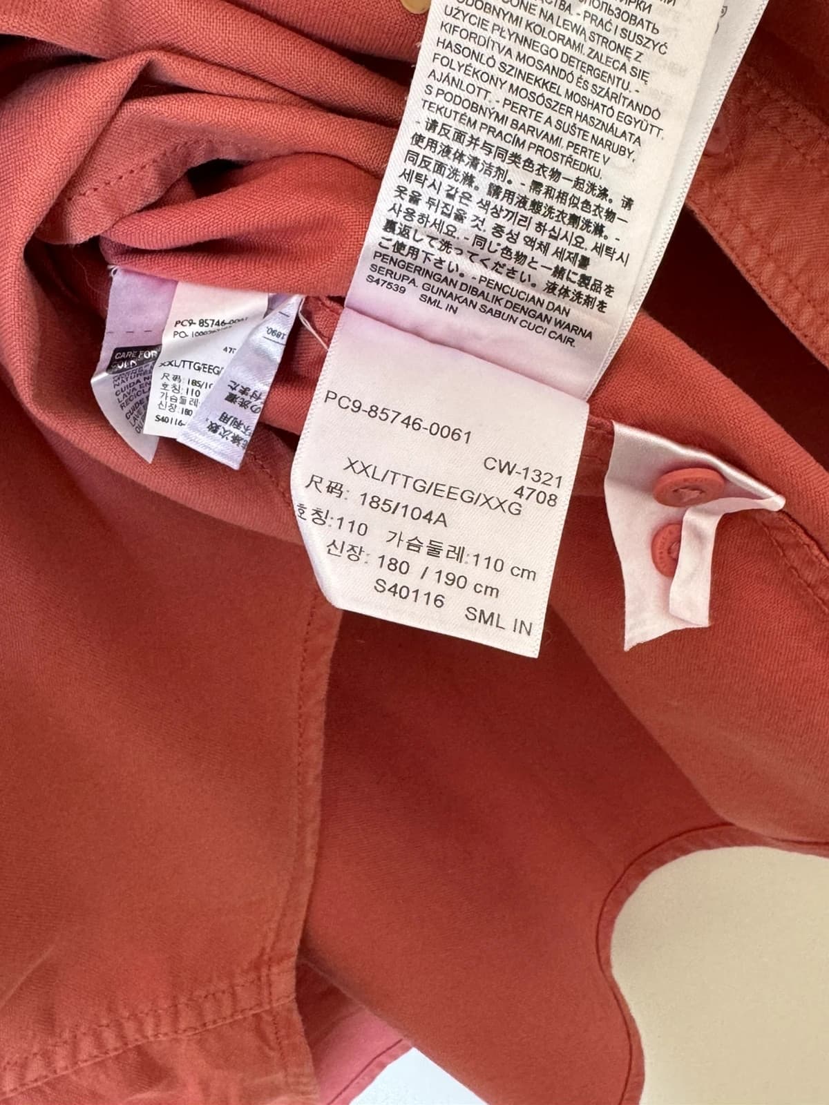 Marškiniai Levi's laisvas kirpimas terakotos spalvos, dydis XXL - VG260584 – nuotrauka 7/9