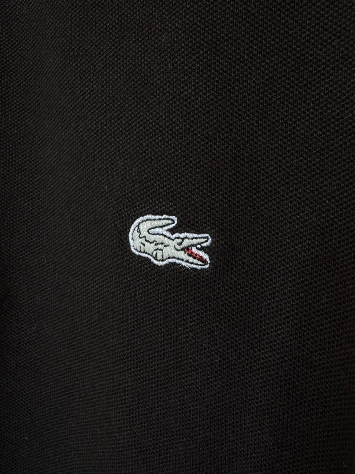 Lacoste siauro kirpimo polo piké juodas su pilku logotipu, dydis 6/XL - SK260652 – nuotrauka 5/9