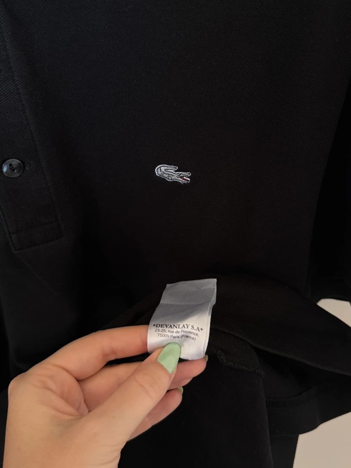 Lacoste siauro kirpimo polo piké juodas su pilku logotipu, dydis 6/XL - SK260652 – nuotrauka 7/9